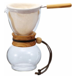 Hario Drip Pot Wood Neck Olijfhout