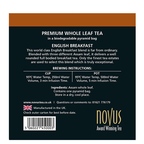 Novus Thee English Breakfast Piramide Theezakje